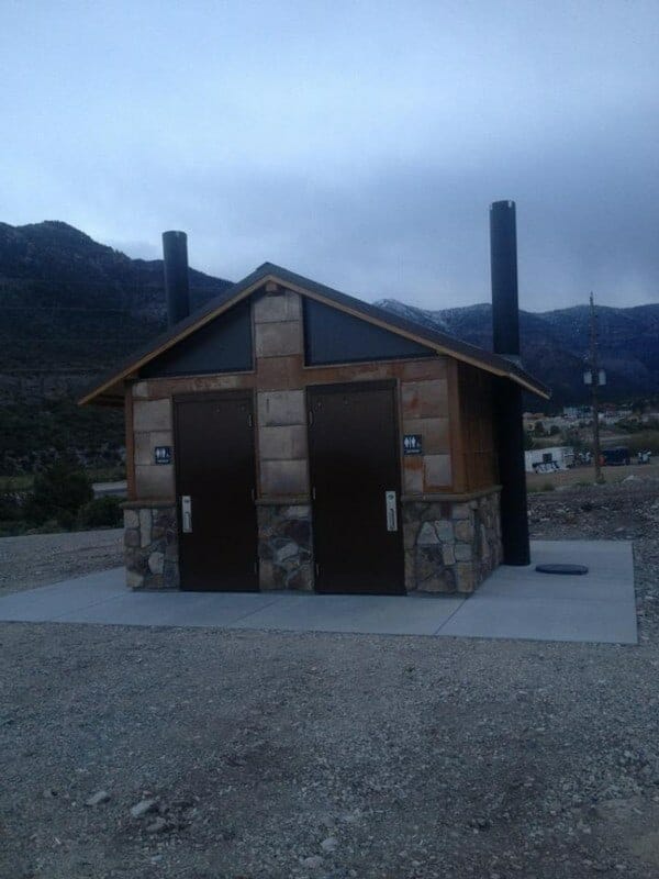 Two User Vault Restroom Near Peak of Mountain