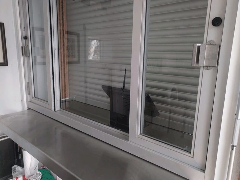 Informational Kiosk Behind Locked Window