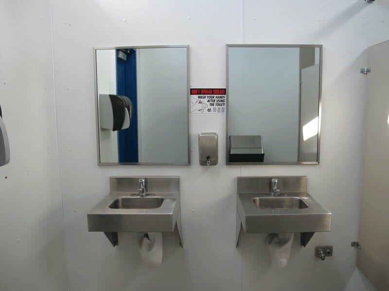 Pair of Stainless Steel Sinks with Lav Guards