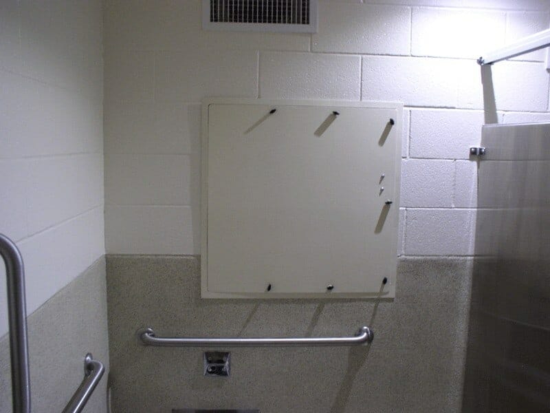 White Painted Concrete with Epoxy Wainscoting