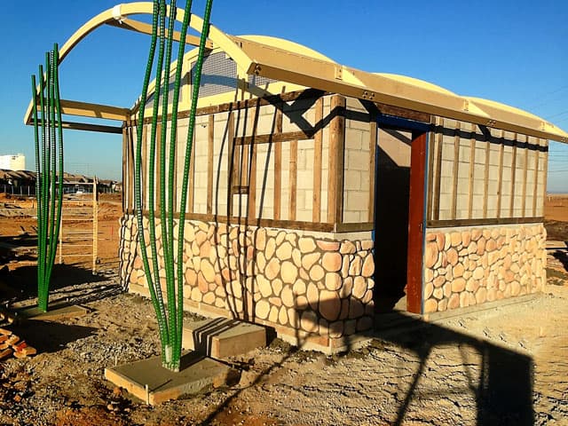 Restroom with Curved Roof