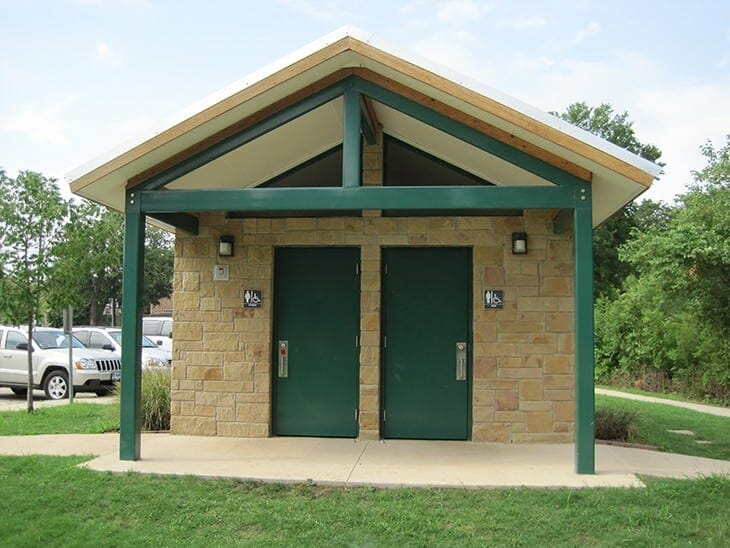 Limestone Exterior on Restroom Building