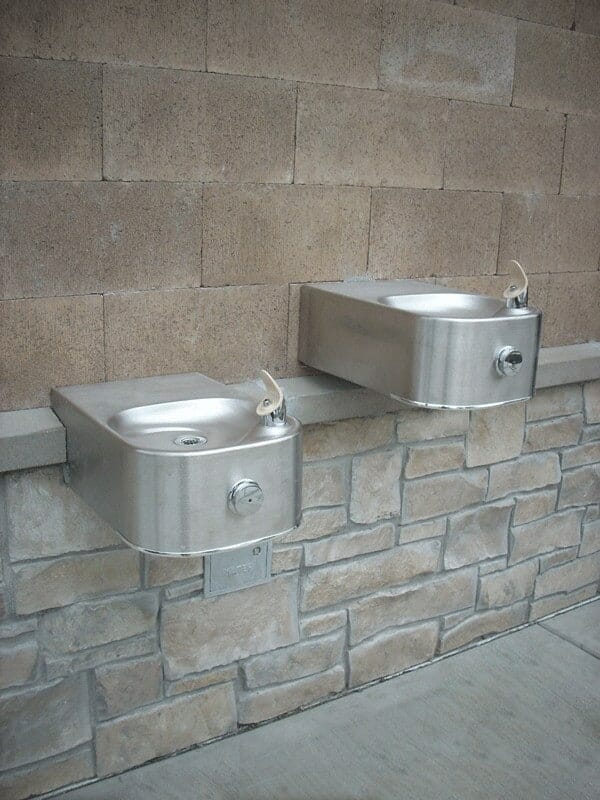 Pair of Stainless Steel Drinking Fountains