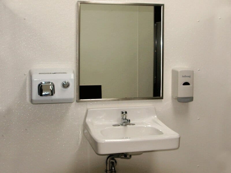 Porcelain Sink with Hand dryer and Soap Dispenser