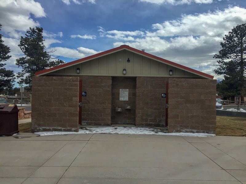 Cement Block Restroom with Privacy Walls