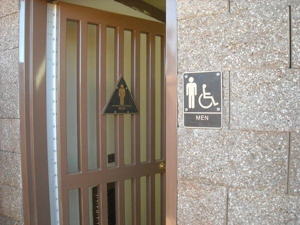 Secure Barred Door on Restroom