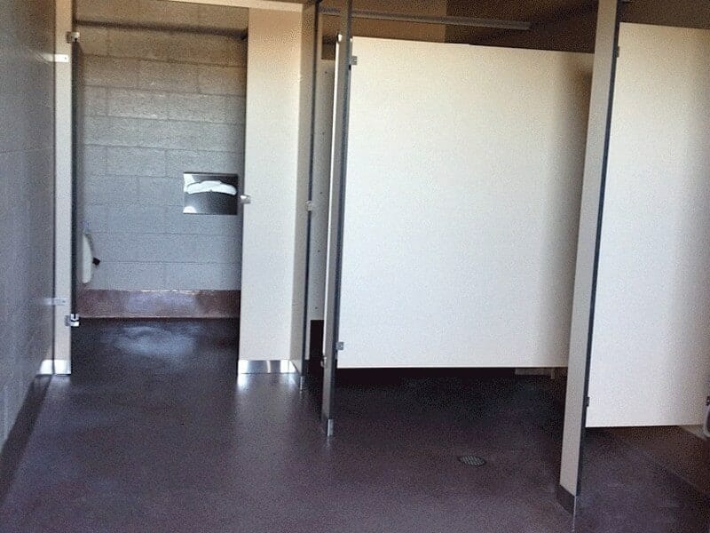 Red Epoxy Restroom Floor