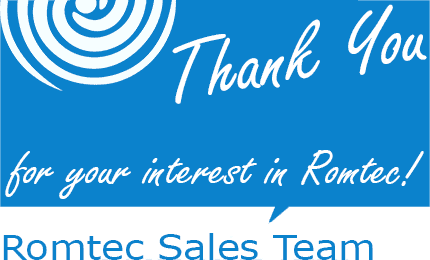 Thank You from the Romtec Sales Team