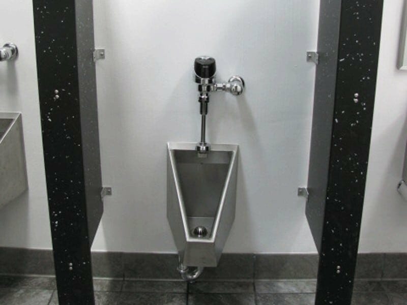 Steel Urinal with Black Speckle HDPE Partition