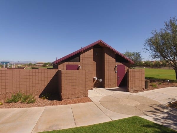 Large Multi User Restroom with Colored Exterior