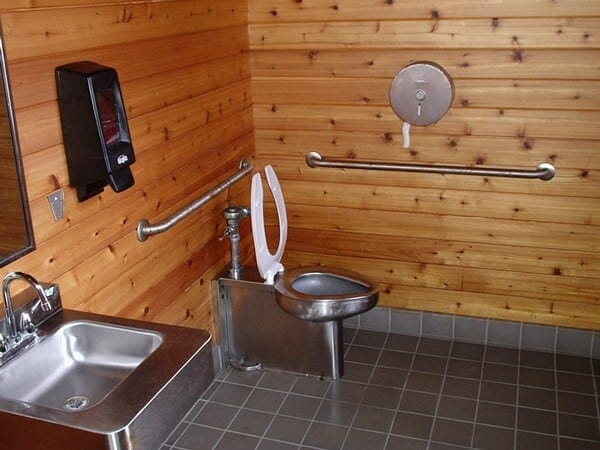 Tongue and Groove Cedar Wall In Restroom