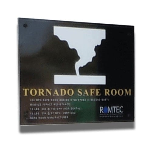 Tornado Safe Room Signage