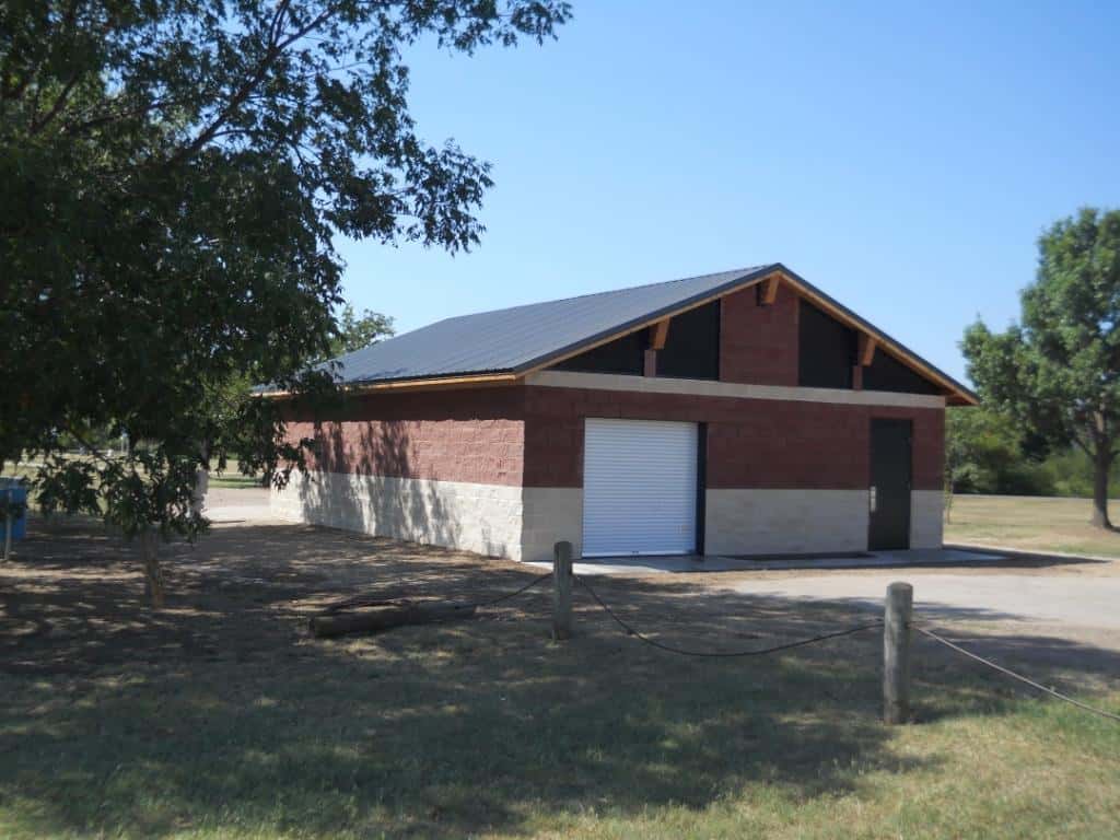 Medium Maintenance Building with Rollup Door and Cement Structure