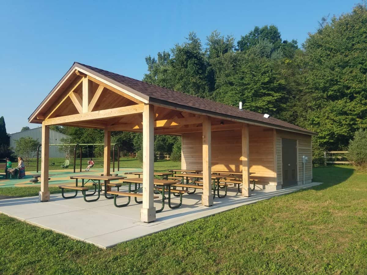 Lumber Pavilion on Custom Restroom Concession