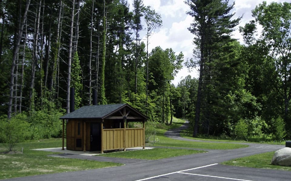 Medium Sized Waterless Restroom in Rural Forested Site
