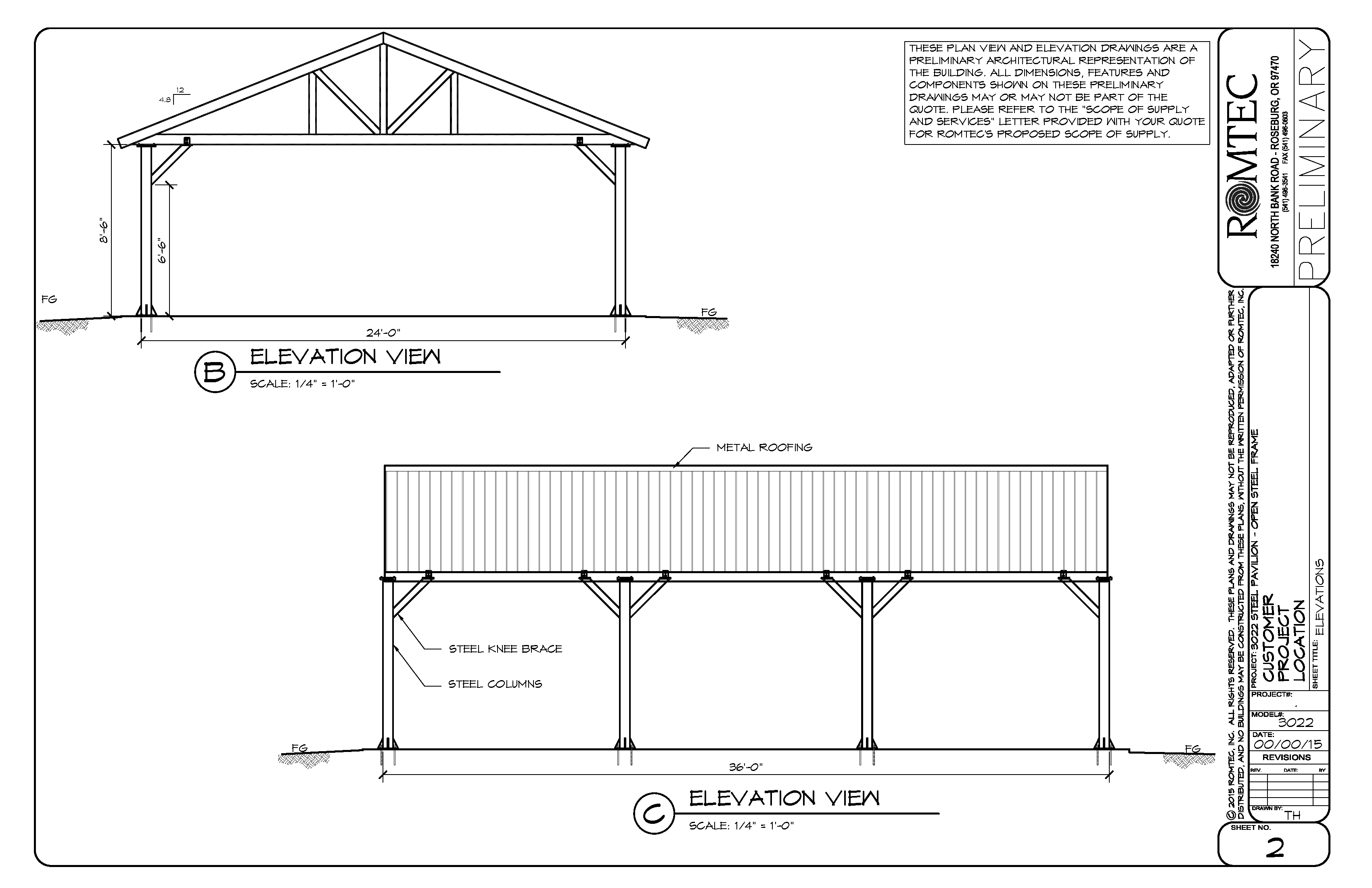 Floor Plans for a Large Steel Pavilion for Sports Park, Equipment Storage