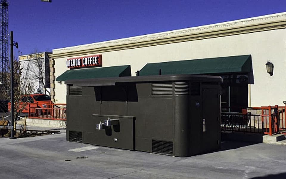 Large Sidewalk Restroom with Drinking Fountains