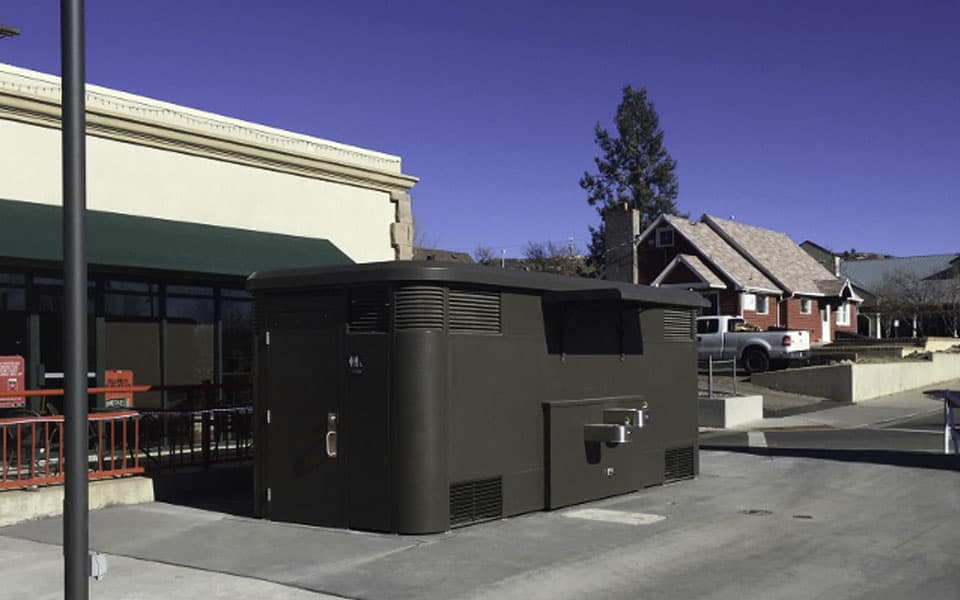 Large Double Sidewalk Restroom with Drinking Fountains