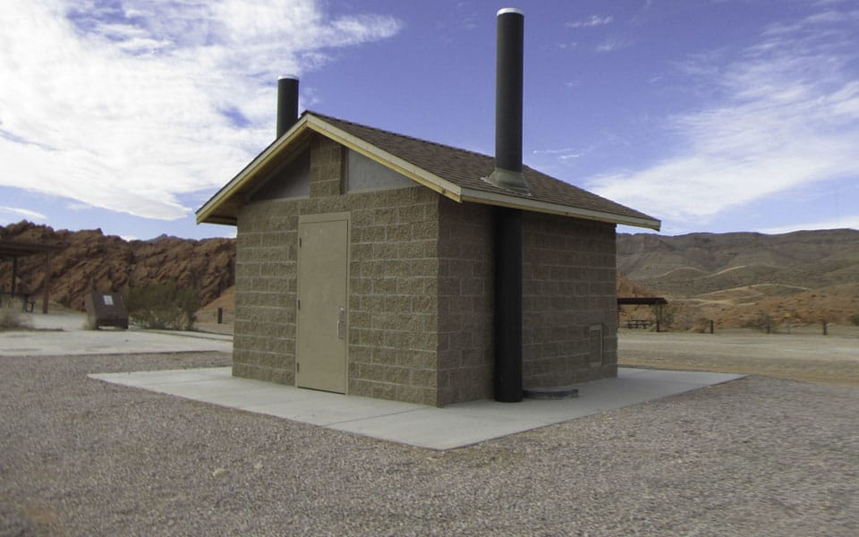 Waterless Restroom with Storage and Maintenance Room