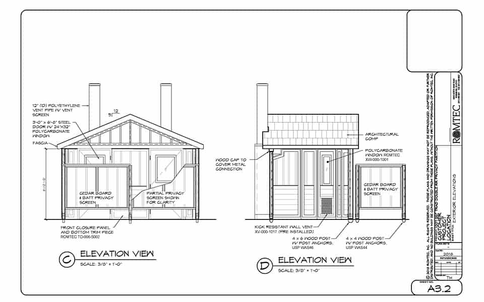 Double Vault Toilet Structure with Cedar Siding