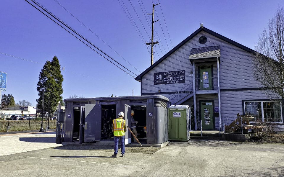 Large Urban Sidewalk Restroom for Public Use