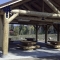 Medium Log Pavilion with Side Wall for Picnic Area of Trailhead Park