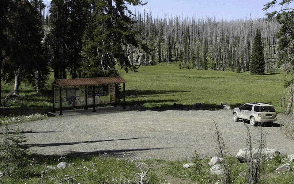Six Post Steel Shelter at National Park Trailhead