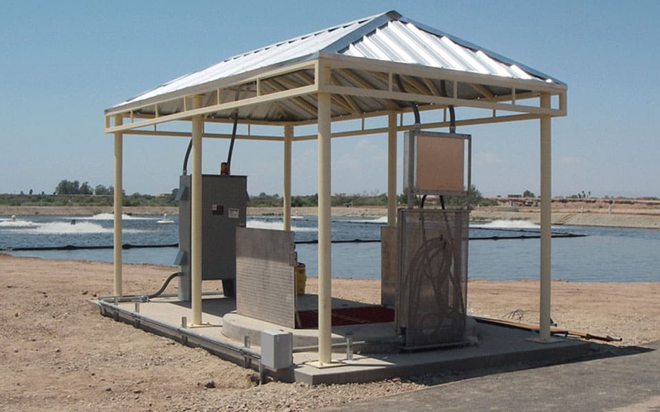 Six Post Steel Shelter for Pump Station Protection