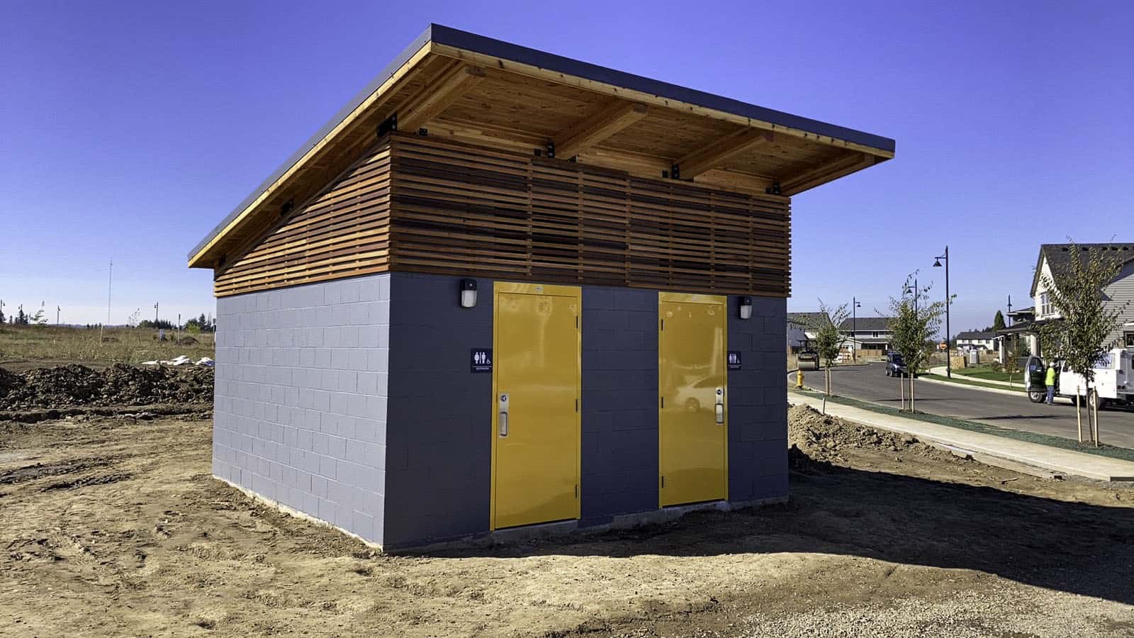 Custom Rain Slate Siding Restroom