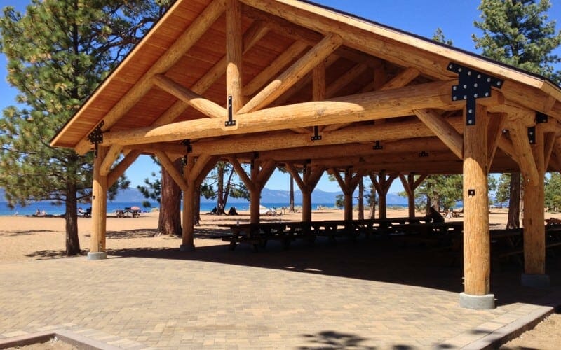 Extra Large Beachfront Log Pavilion