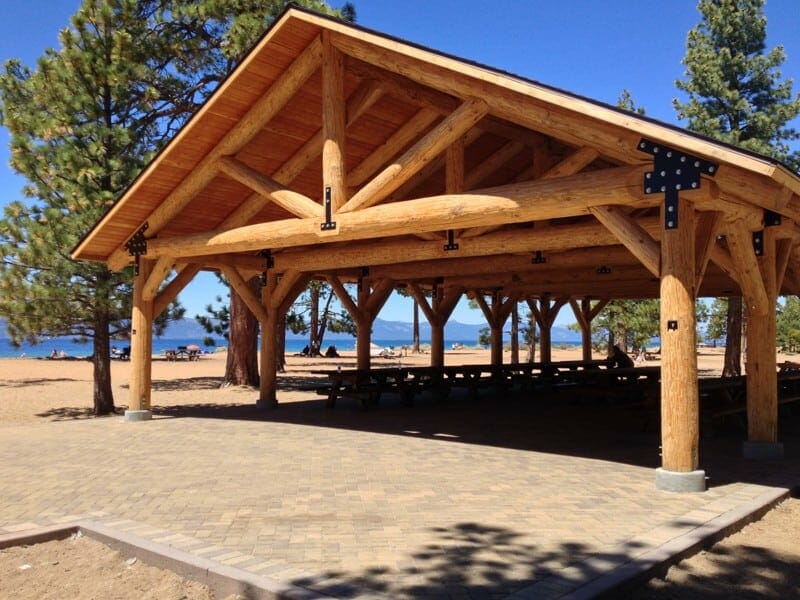 Extra Large Beachfront Log Pavilion