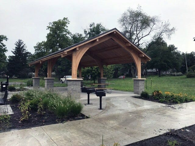 Timber Framed Pavilion with Arched Entrance