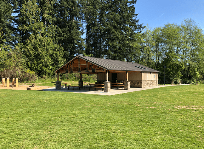 Park Shelter Connected to Restroom Building