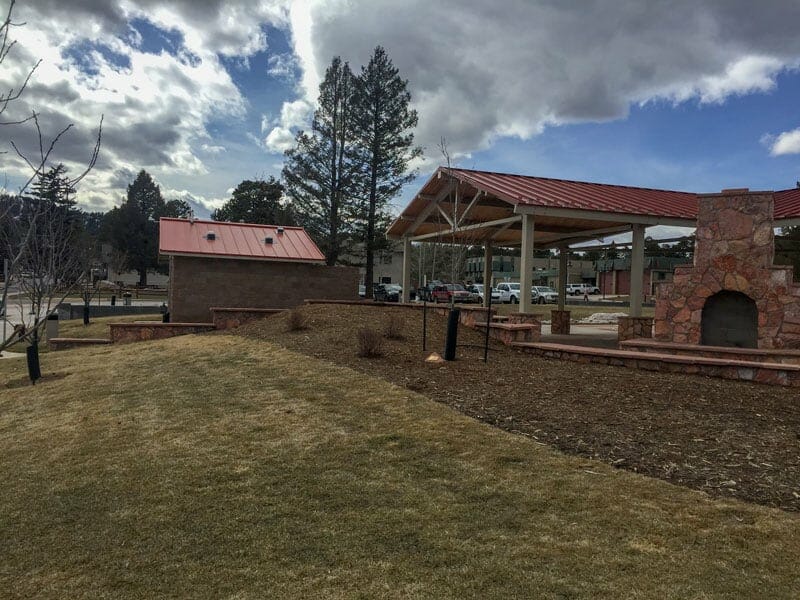 Public Bathroom and Steel Shade Structure