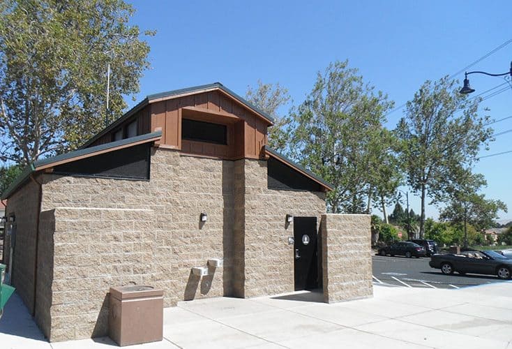 Custom Restroom with Barn Roof