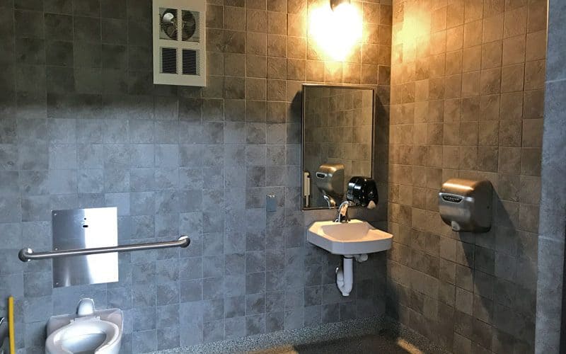 Single User Restroom Interior with Tiles