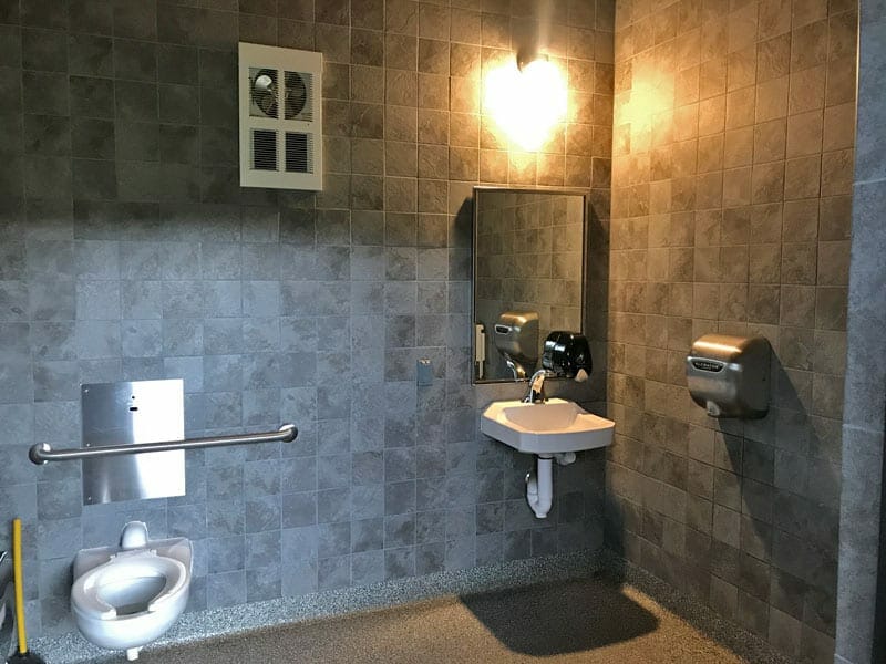 Single User Restroom Interior with Tiles