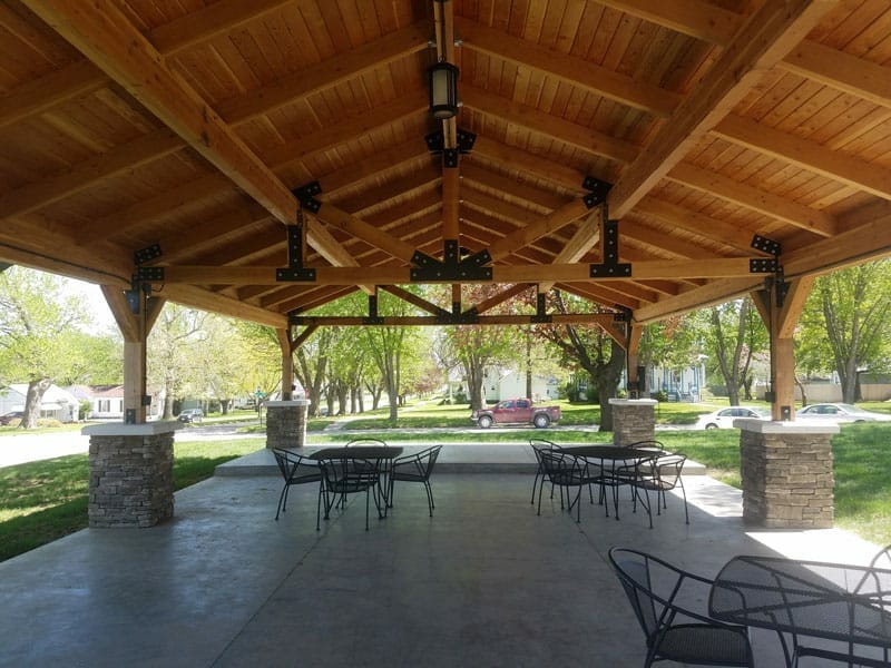 Exposed Trusses on Park Pavilion