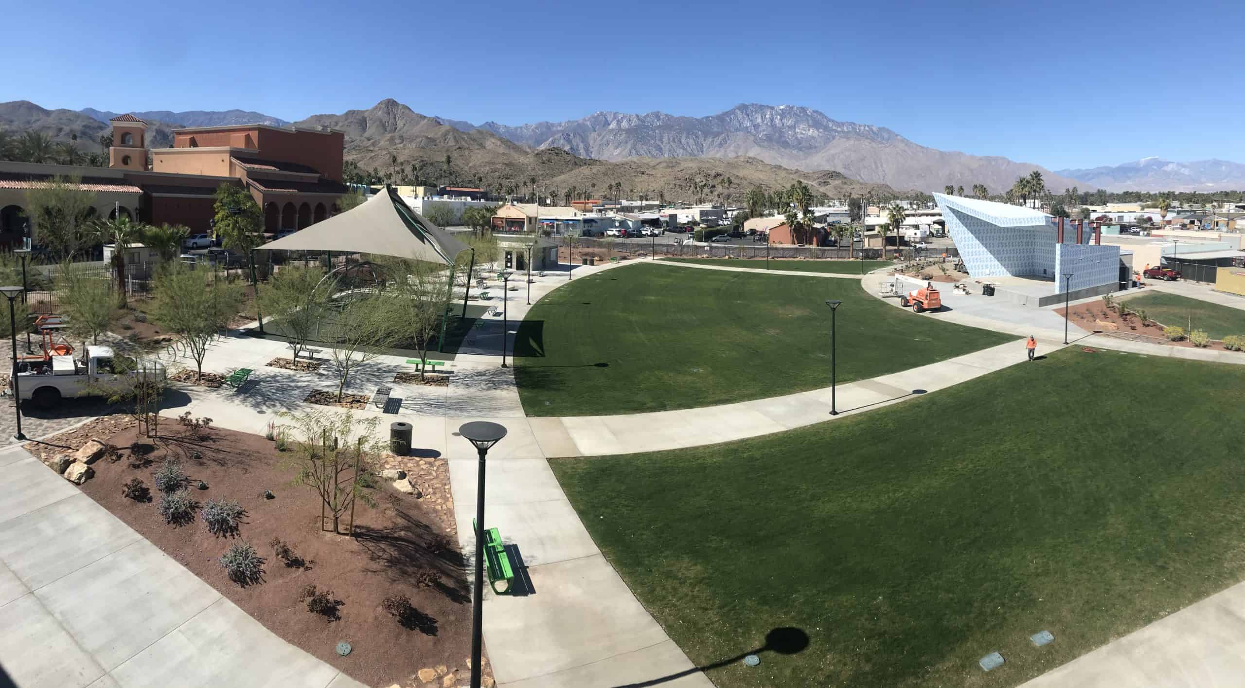 Simple restroom concession building for a large amphitheater recreation area