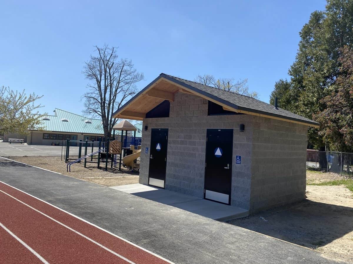 Double Restroom with Track and Field