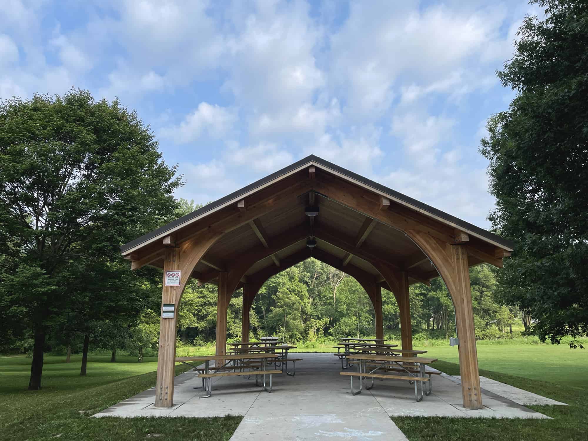 Arched pavilion design at iowa city park