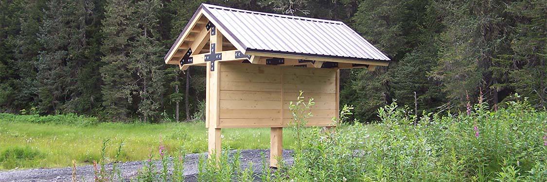 Natural Kiosk with Metal Roofing