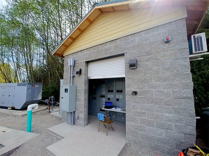 Wastewater pump station MCC Control Building