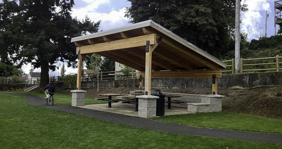 Single Sloped Roof Pavilion and Picnic Shelter