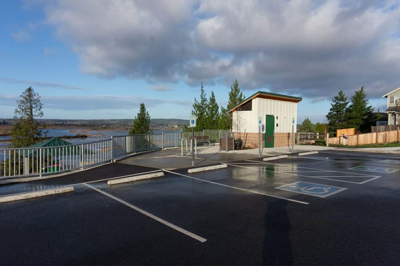 single slope roof on restroom building