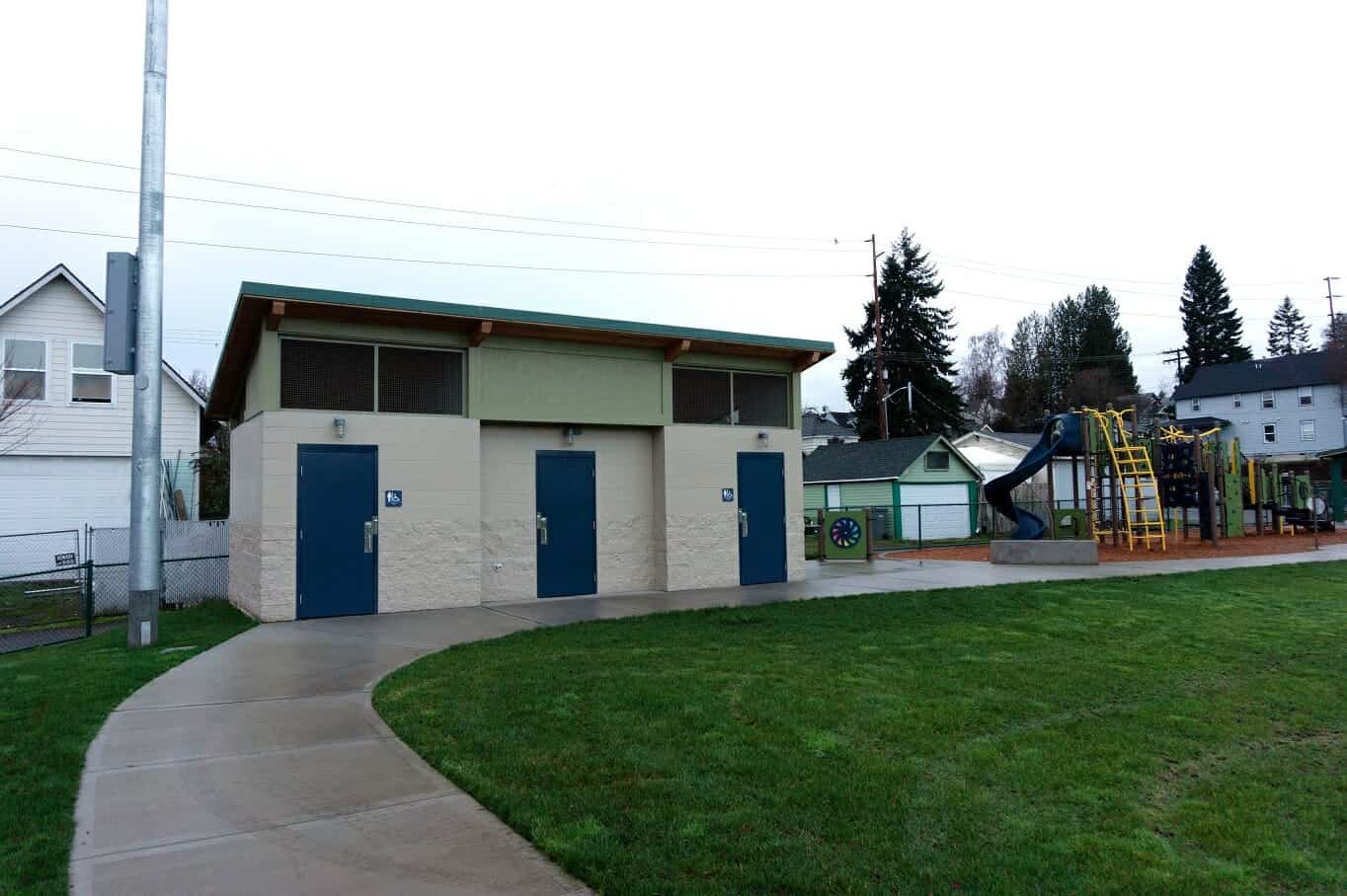 multi user restroom at playground in washington