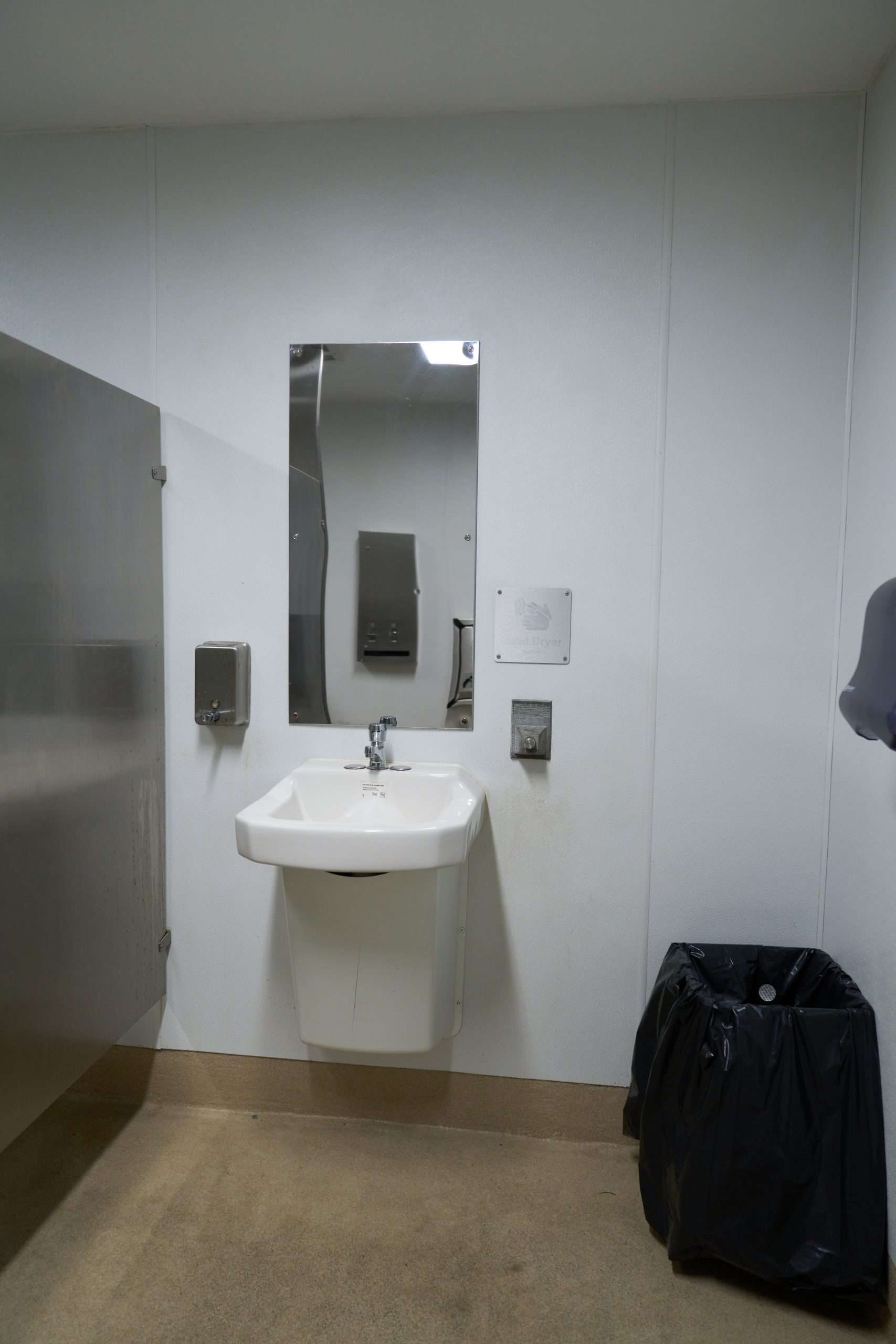 concrete interior for warming shelter