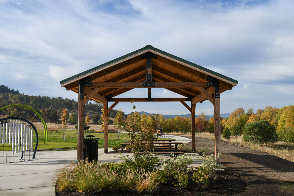 Turnkey Restroom and Pavilions for Ford’s Pond in Sutherlin, OR