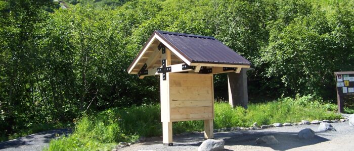 Crow Pass 2 post kiosk