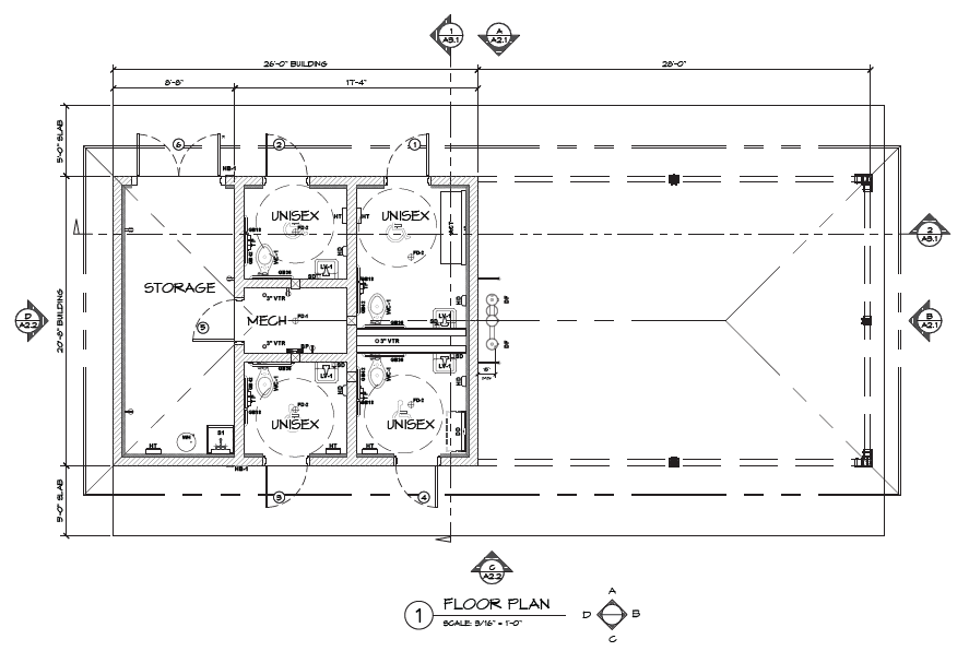 plan view drawings of the buddy baseball pavilion